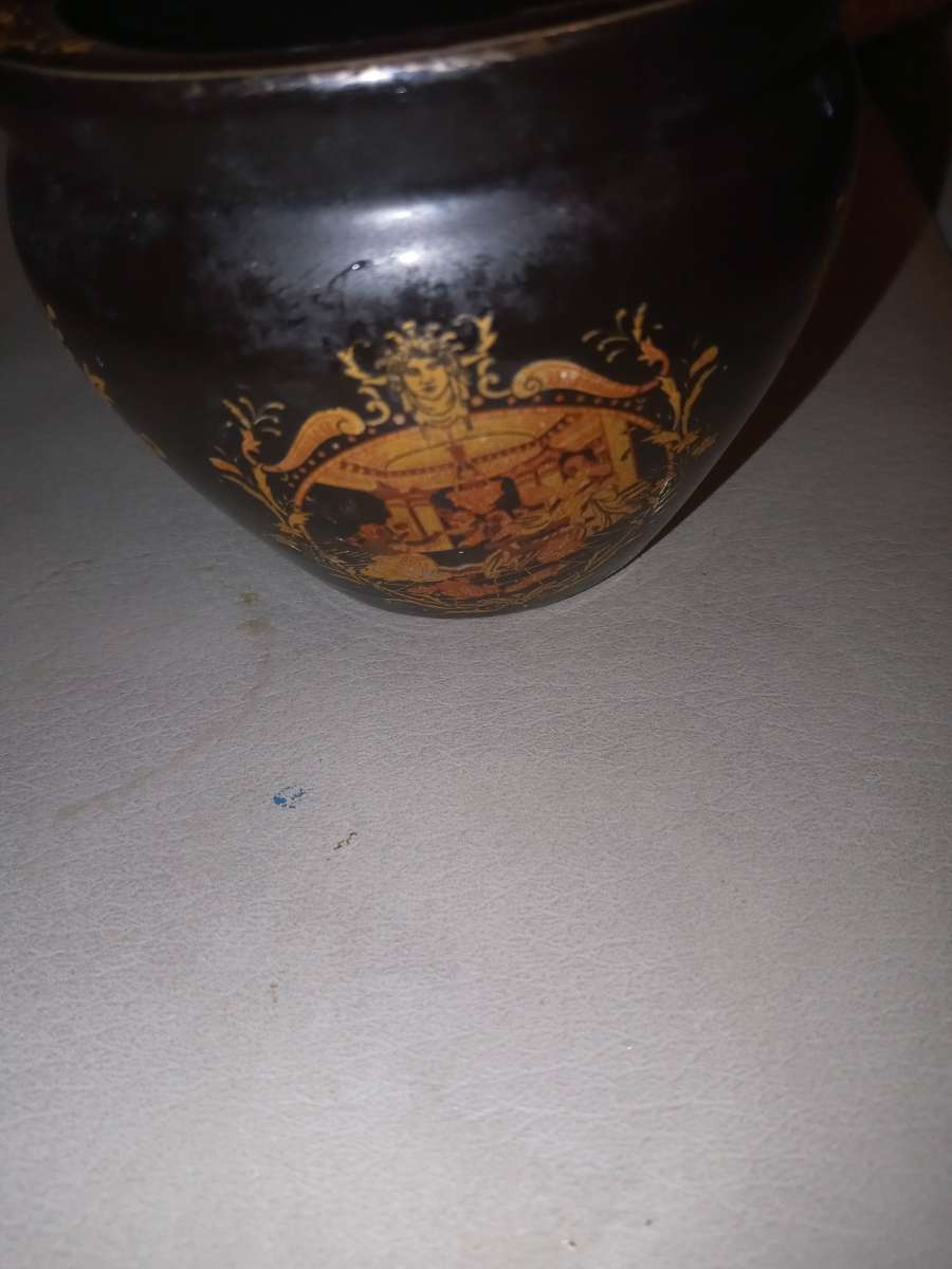 black and gold planter