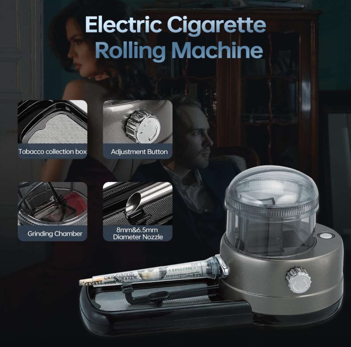 Electric Cigarette Rolling Machine Portable Tobacco Injector