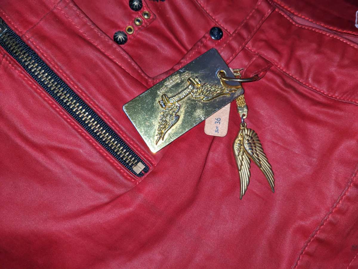 Designer Robins Jean Red Biker Shorts