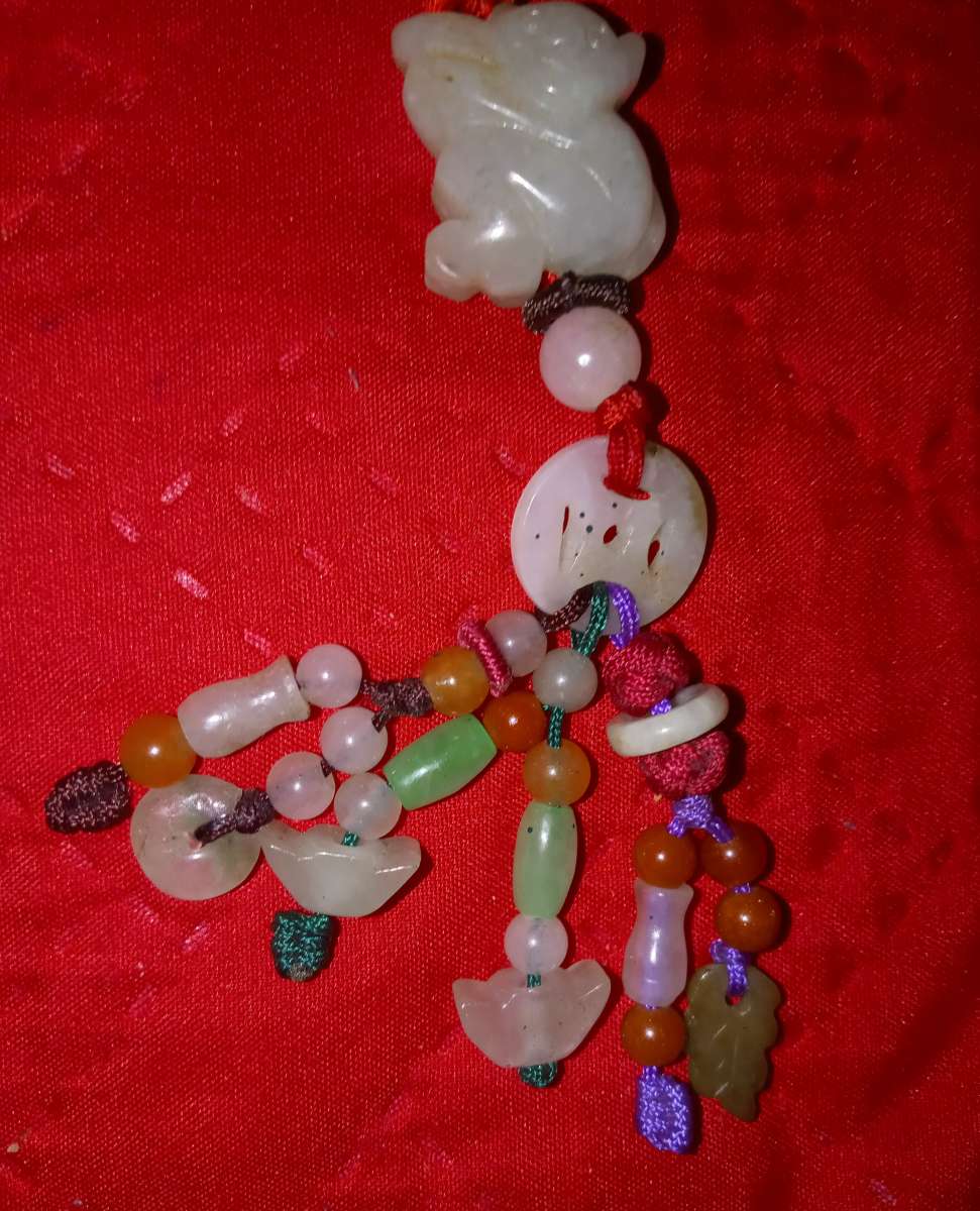 hand carved Jade lucky charm koala bear with extra Jade bead