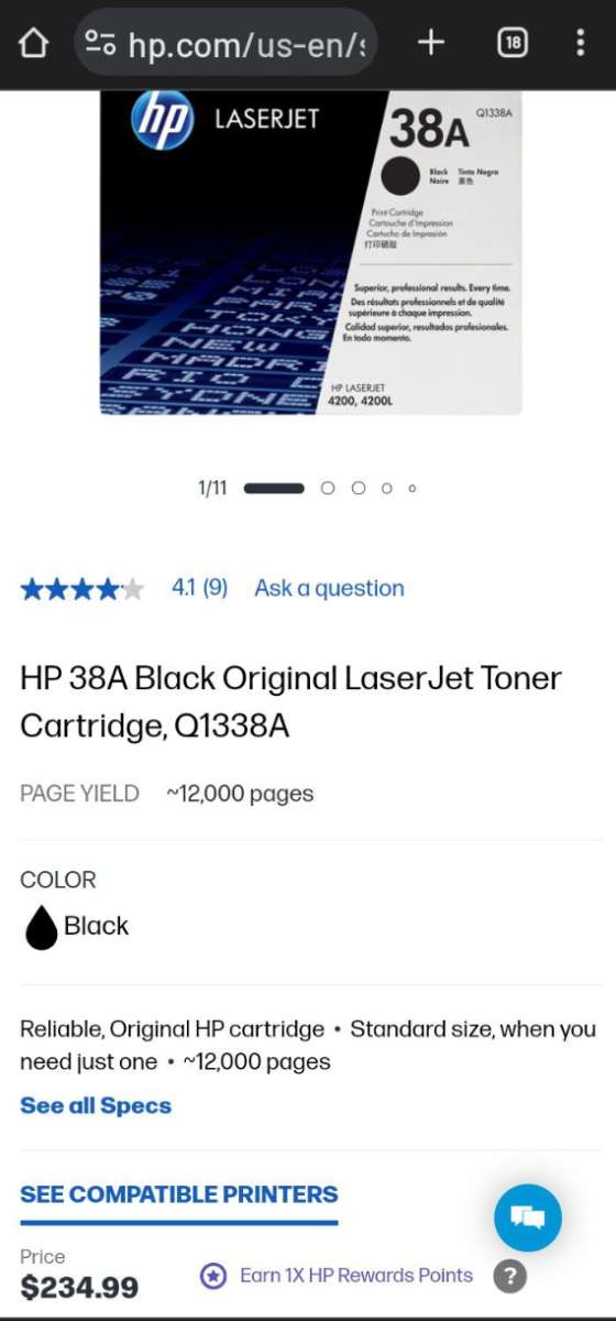 HP LaserJet black toner cartridge