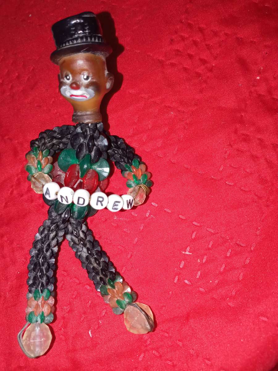 vintage clown Christmas ornament from 1950s