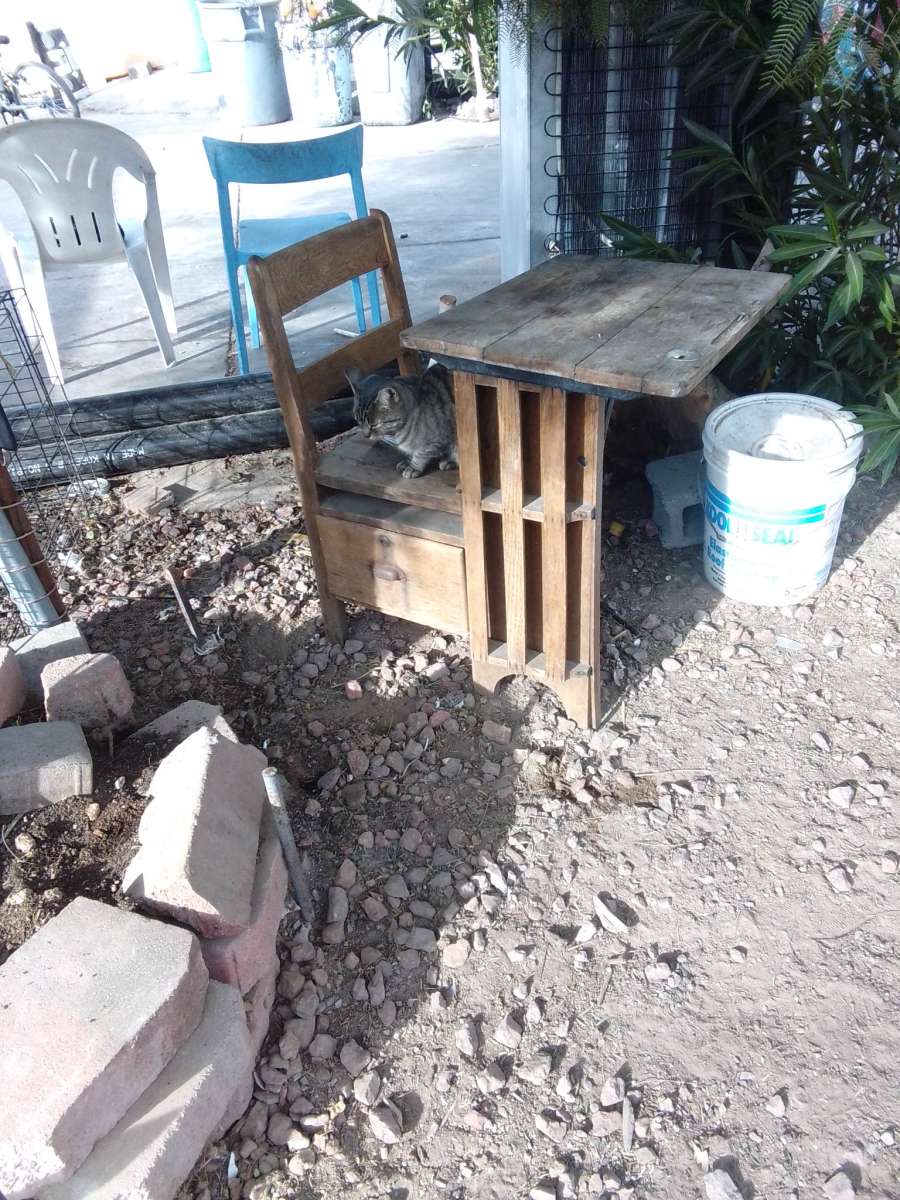 a childs school desk