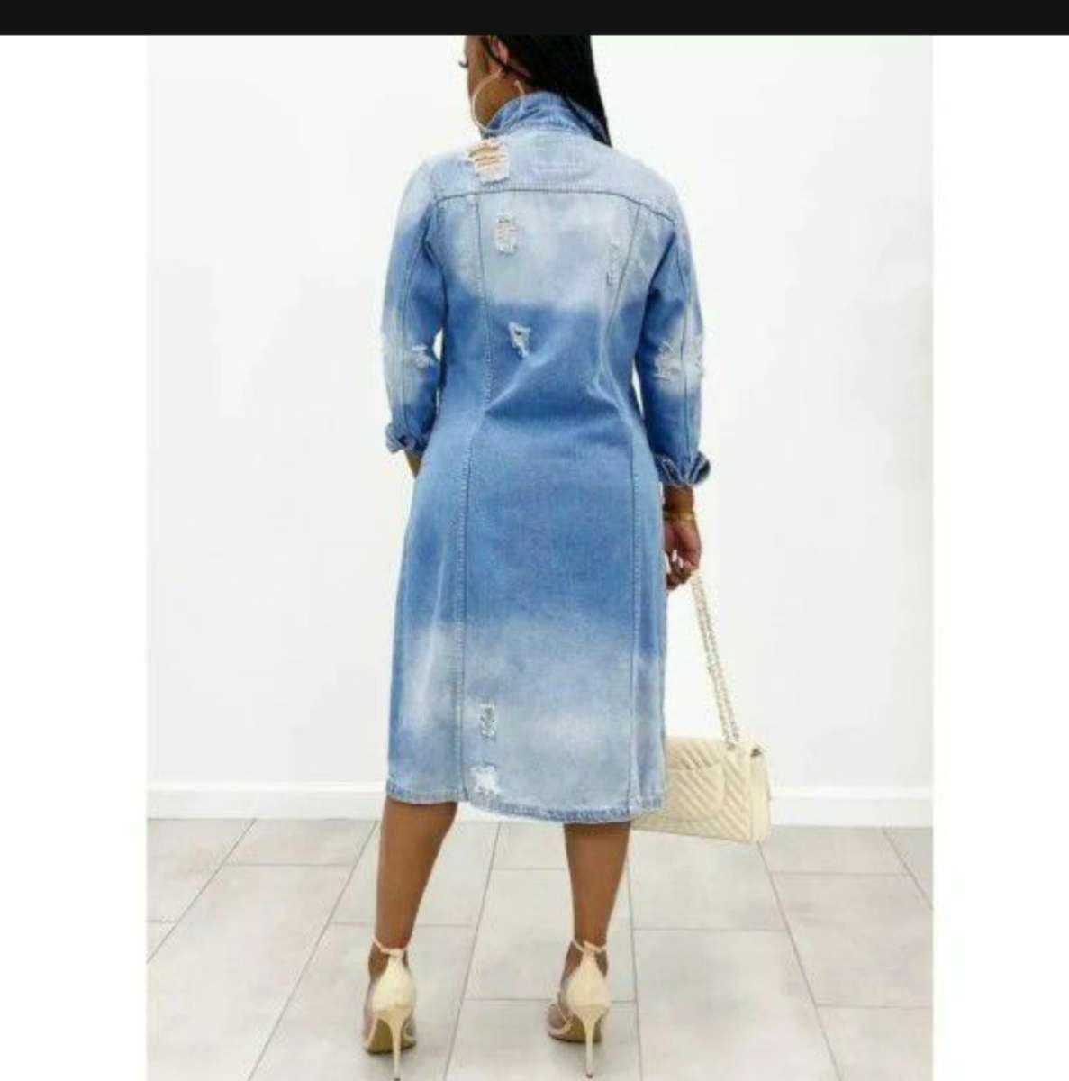 Women long trench jeans jackets