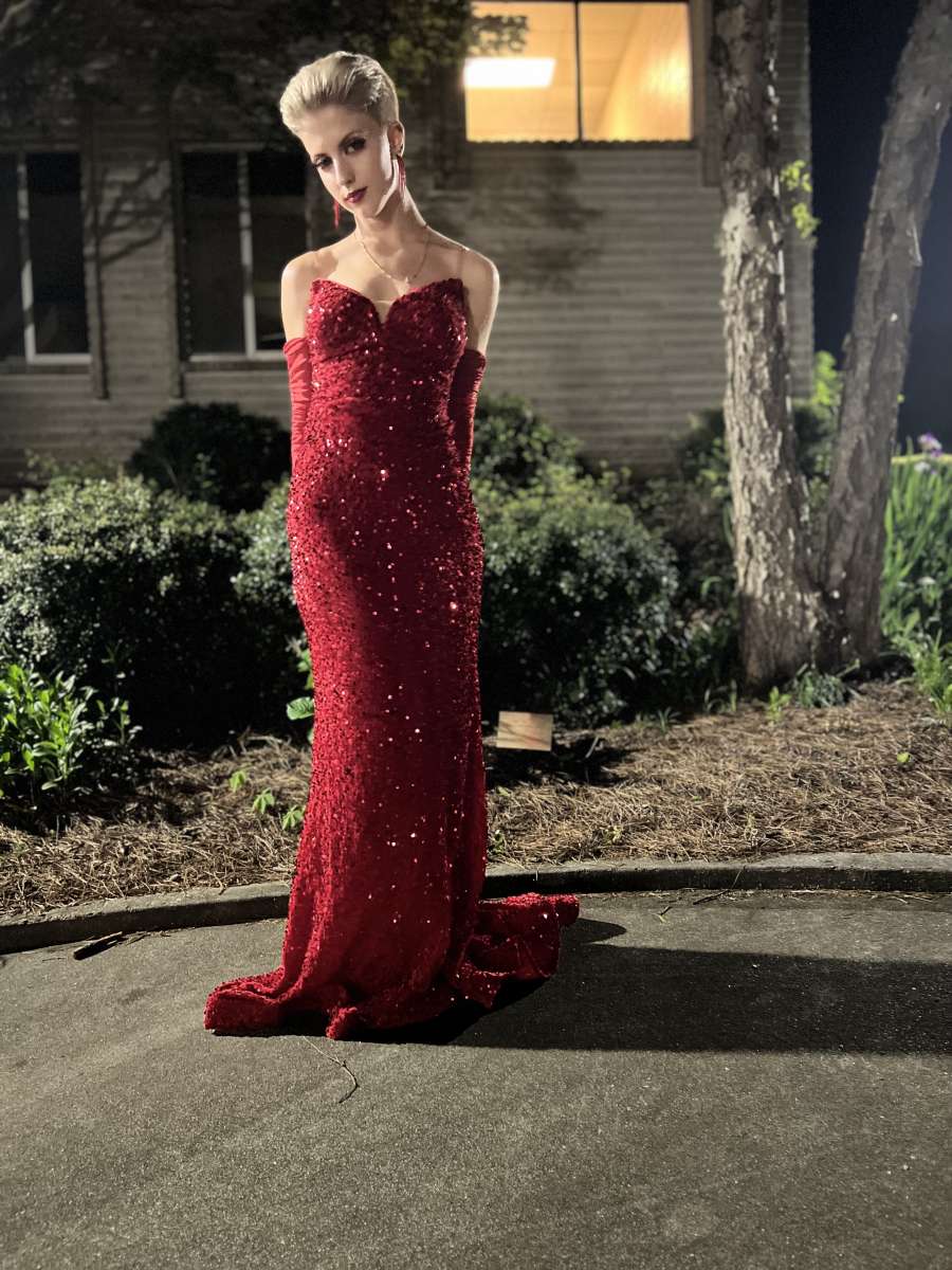 red prom dress
