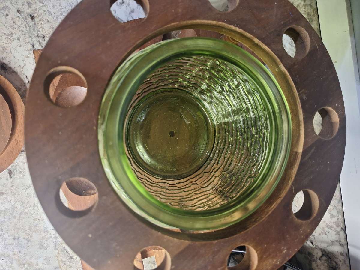 Vintage 1960s Fairfax Tobacco Humidor and Walnut Pipe Stand