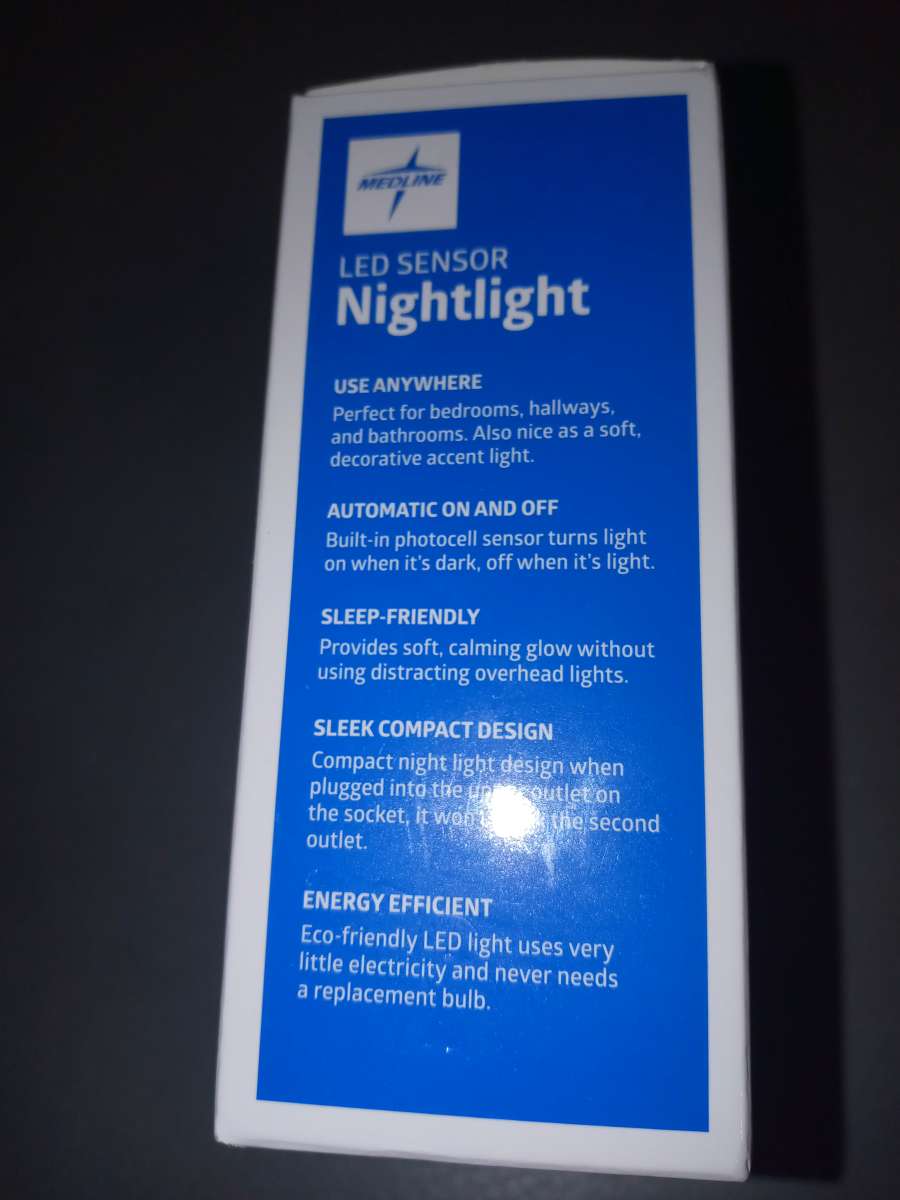 Medline LED sensor nightlight two lights in one box
