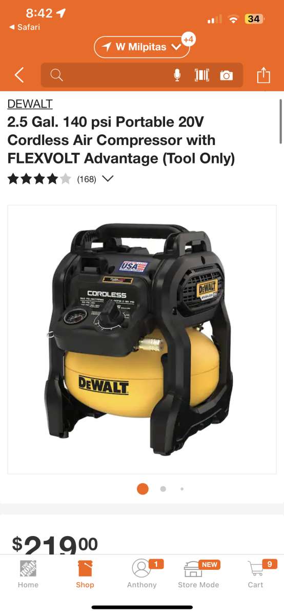 dewalt portable air compressor