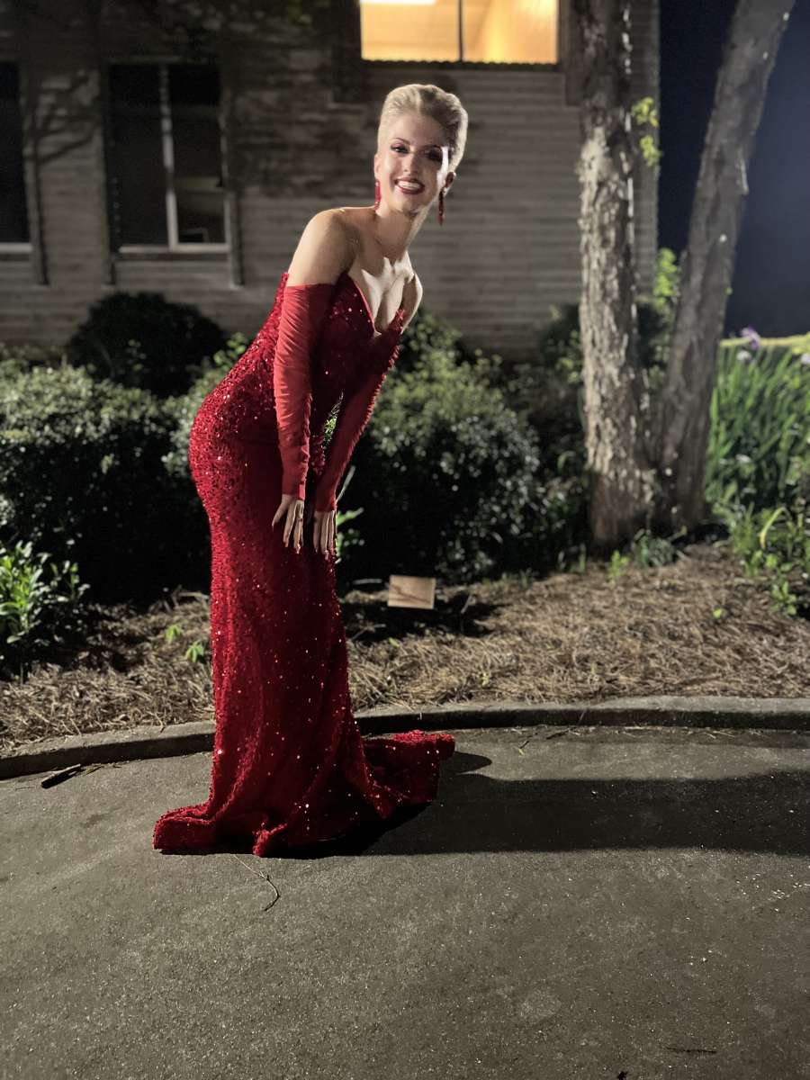 red prom dress
