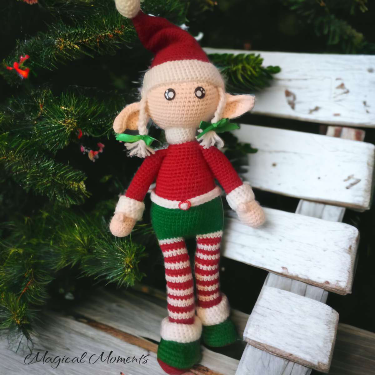 handmade crochet Christmas elf holiday