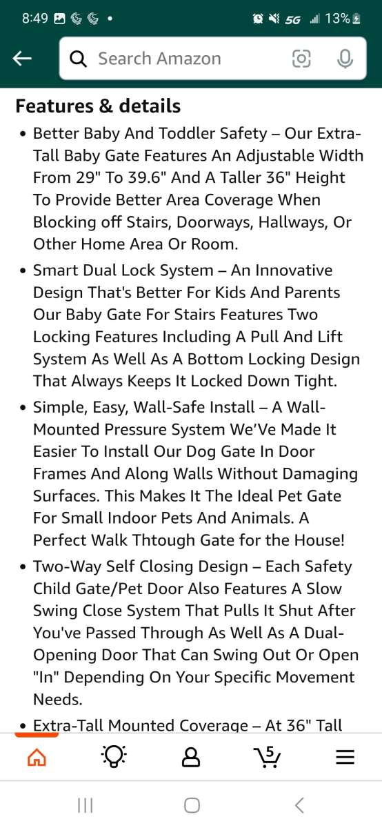 InnoTruth Baby Gate for Stairs and Doorways