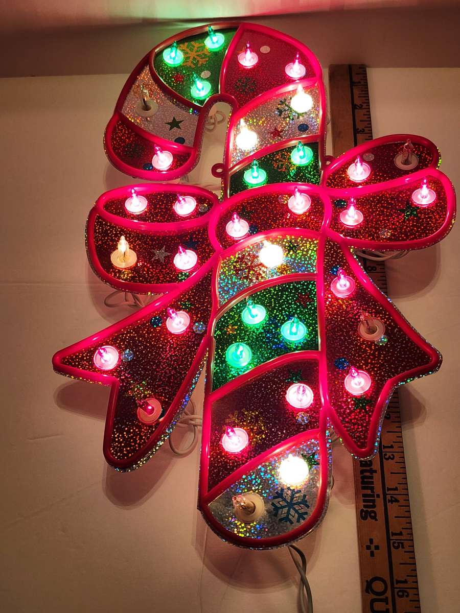 Celebrations Holographic Illumination Twinkling Candy Cane