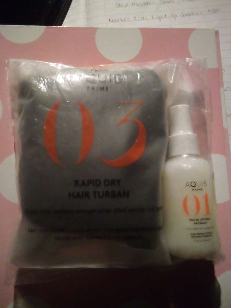 Aquis Prime Lisse Rapid Dry Hair Turban and Water Defense Pr