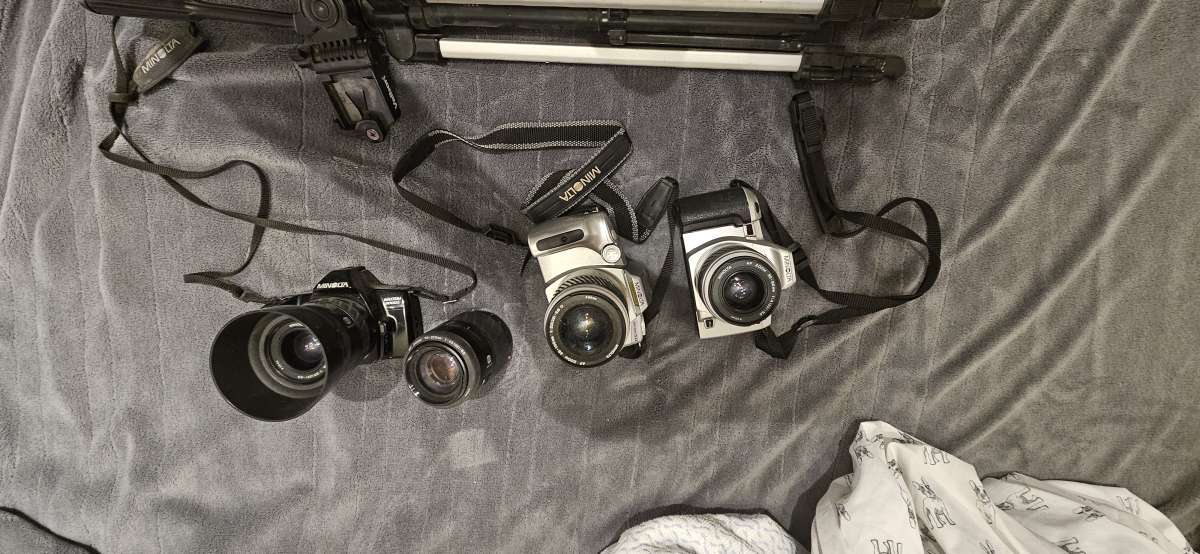 cameras and a tripod