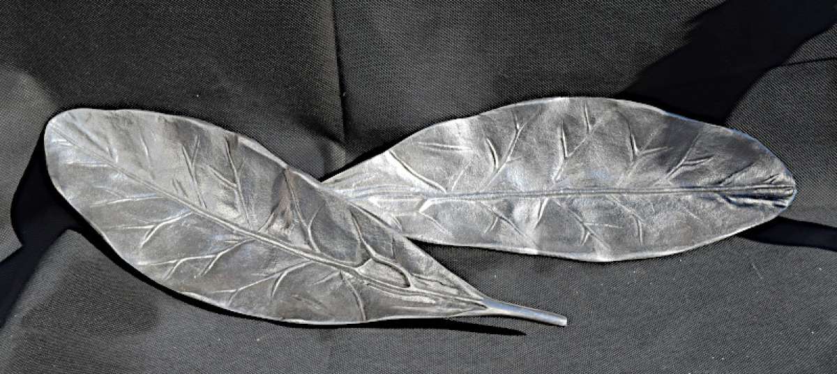 Silver Colored Leaf Trays set of 2