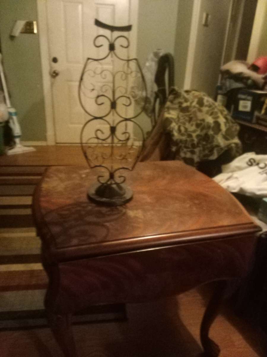 drop leaf side table cast iron candle holder
