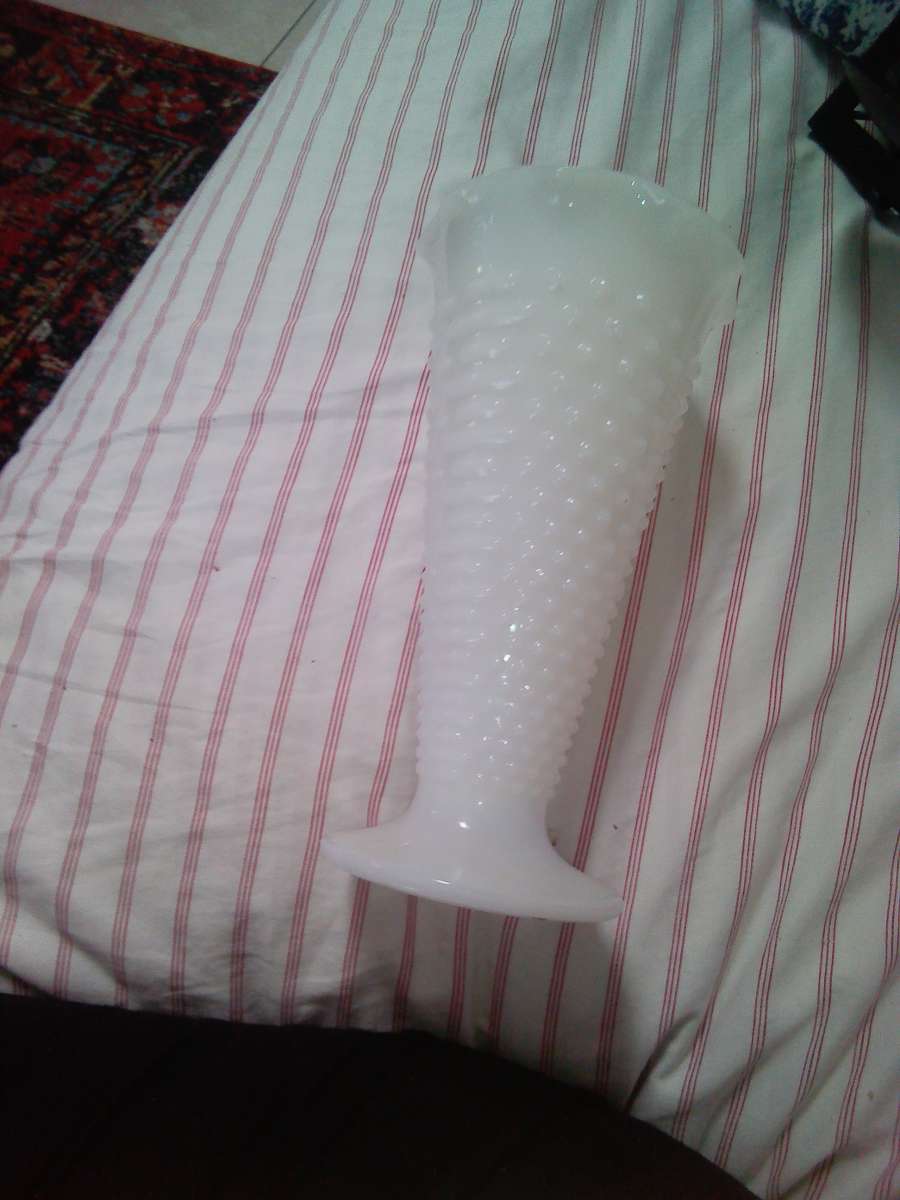 milk glass vase