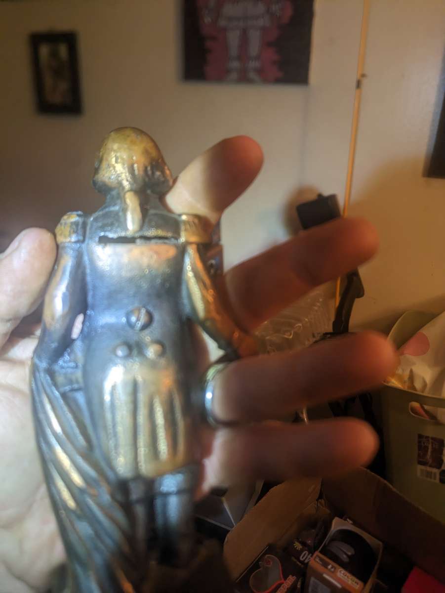 Antique George Washington 2 pc brass Bank