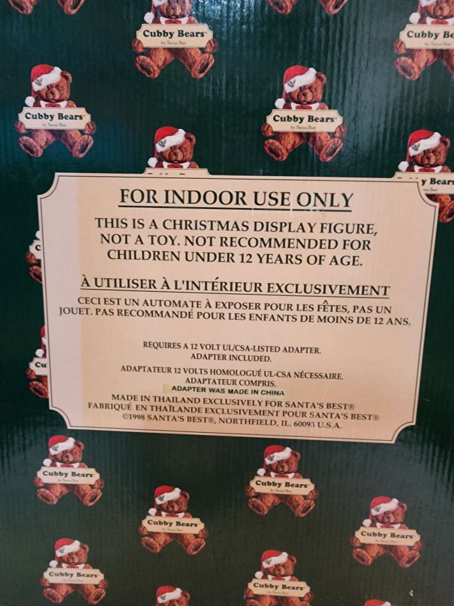 Vintage Cubby Bears By Santas Best