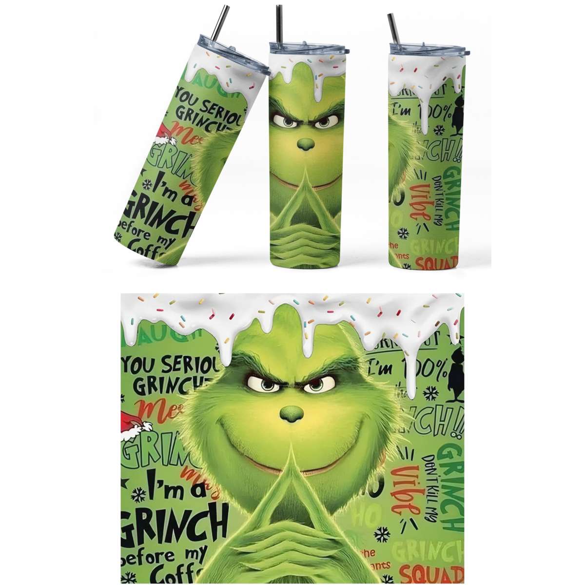 Spread Holiday Cheer Grinch Vibes 20oz Tumbler