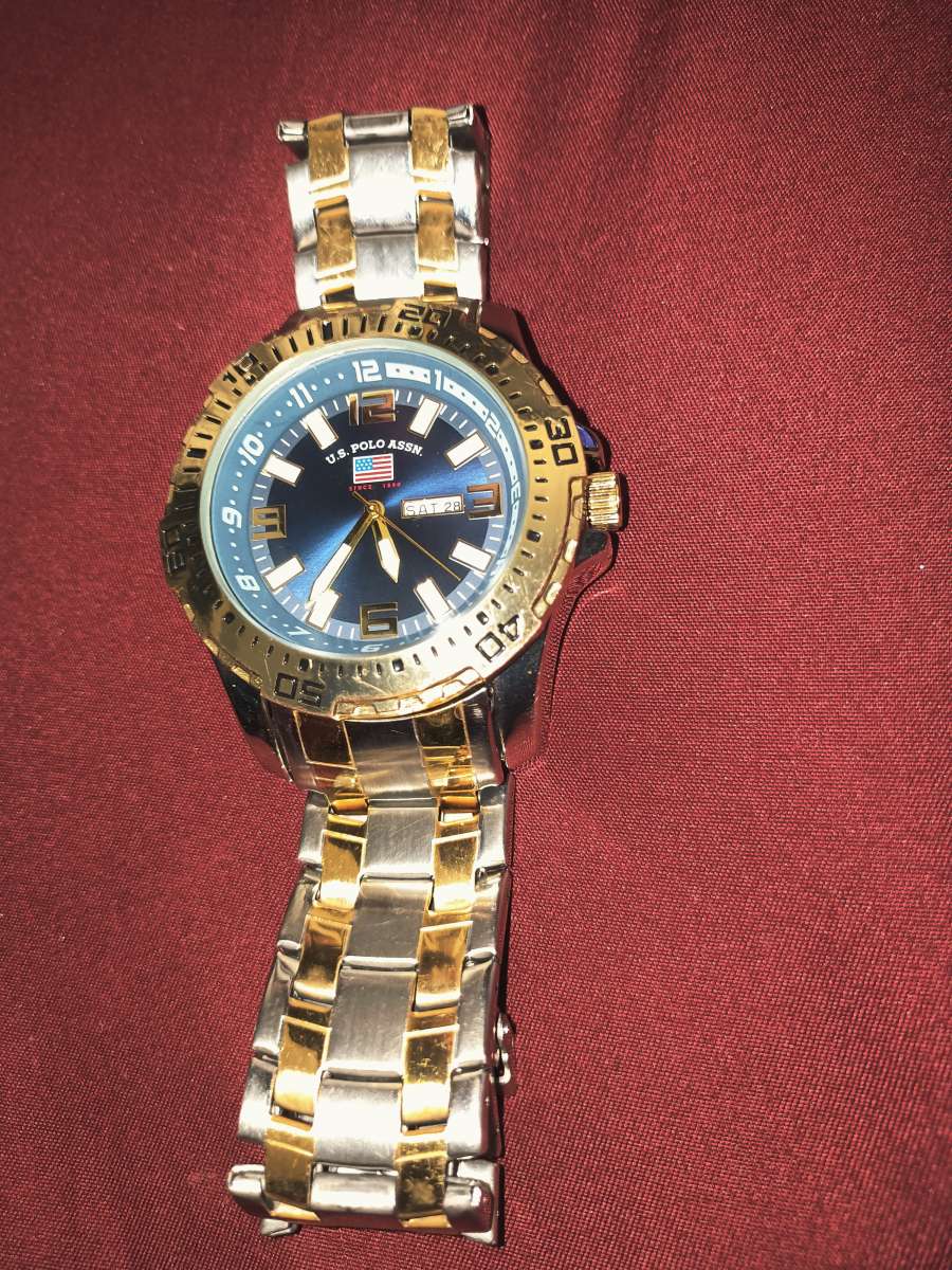 US Polo Assn Mens Blue Faced Watch