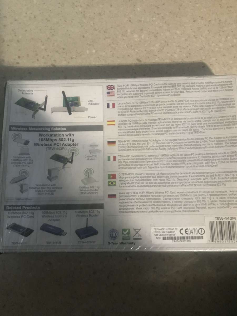 Trendnet wireless PCI ADAPTER