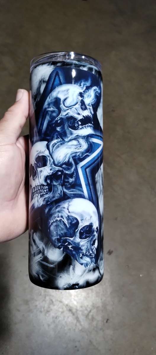 20 oz Stainless Steel Costom Skull Tumbler