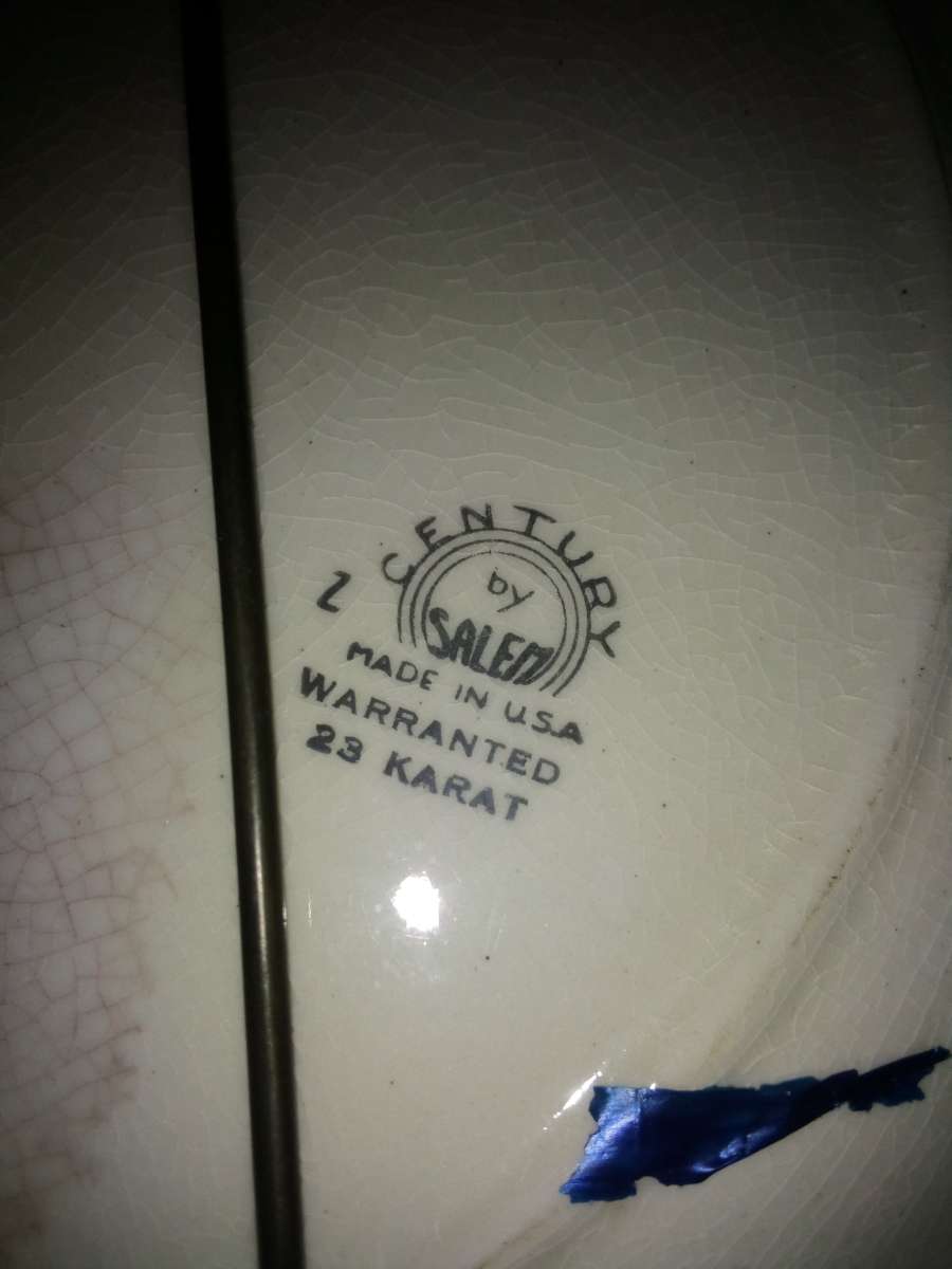 antique plate engraved with 23 karat gold