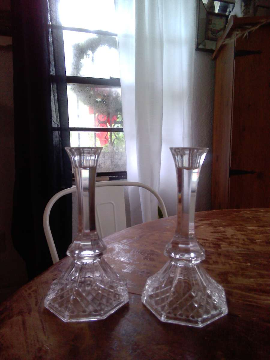 crystal candle holders