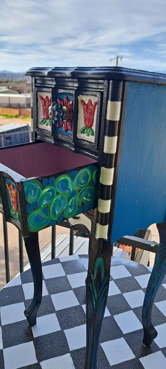 Small handpainted end table