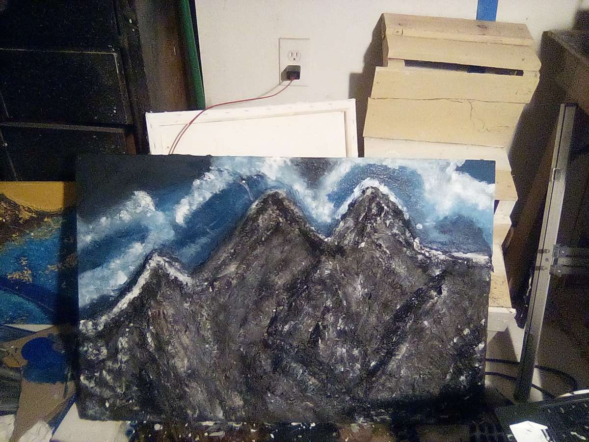 3d land scape mountain view painting