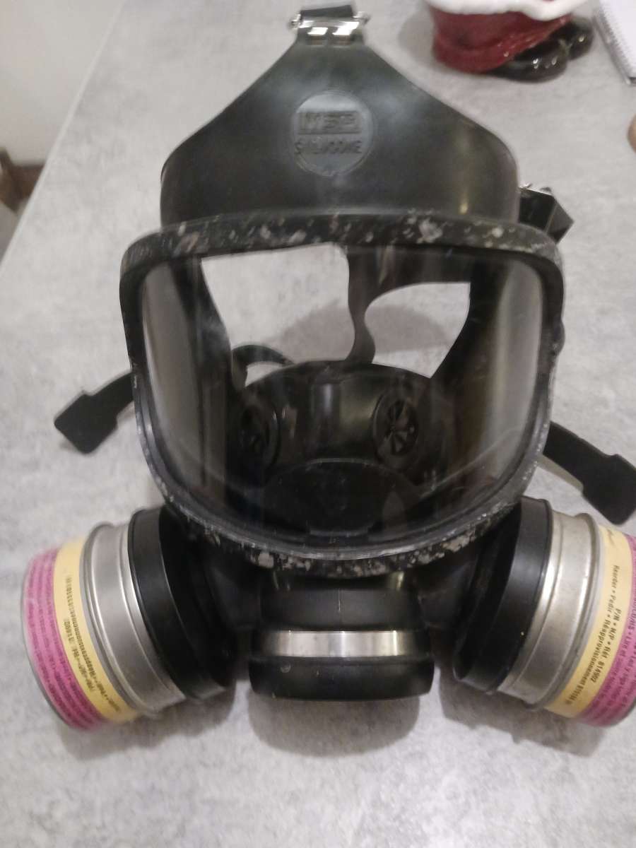 forced air respirator unit and MSA silicone respirator