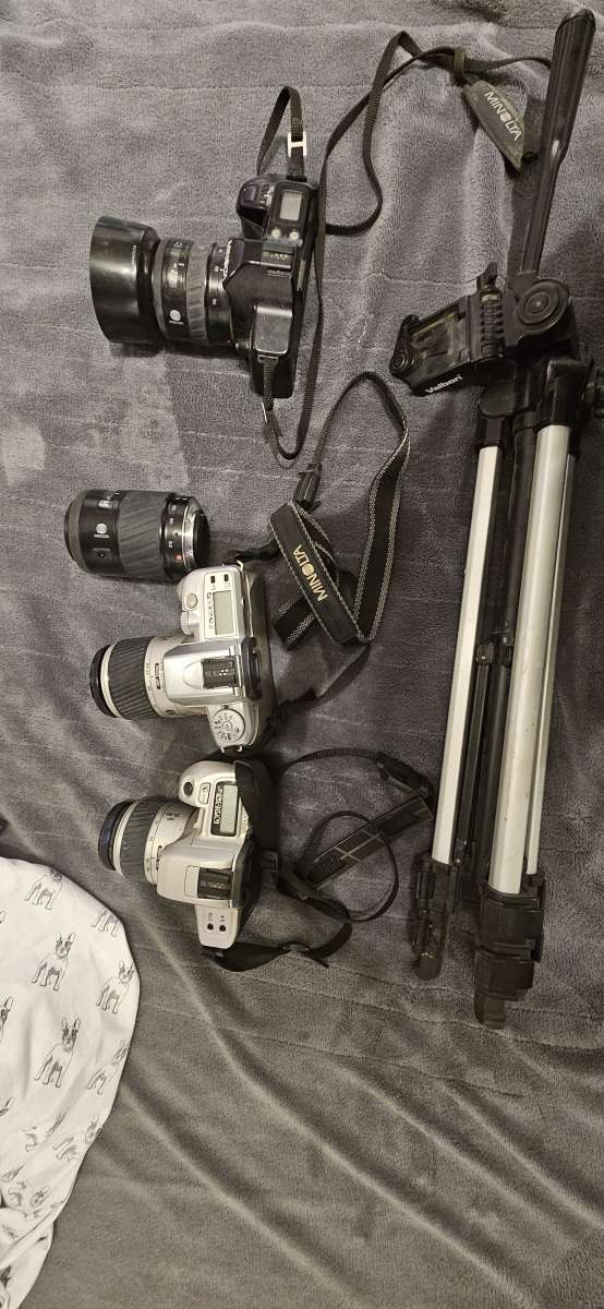 cameras and a tripod