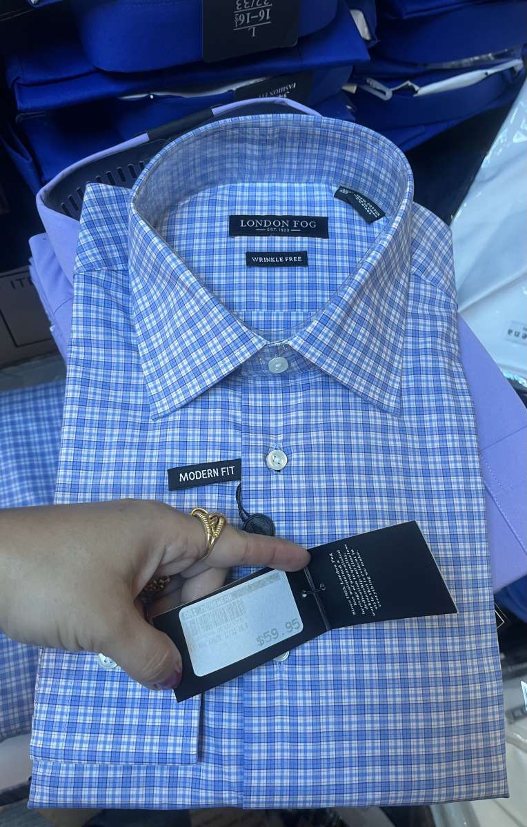 London Fog Mens Modern Fit 100 Cotton Wrinkle Free Long Slee