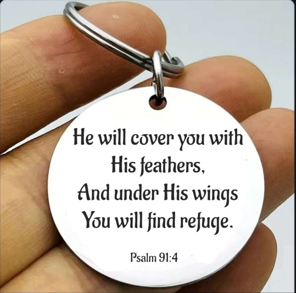 God Jesus Lord Cross Stainless Steel Keychain