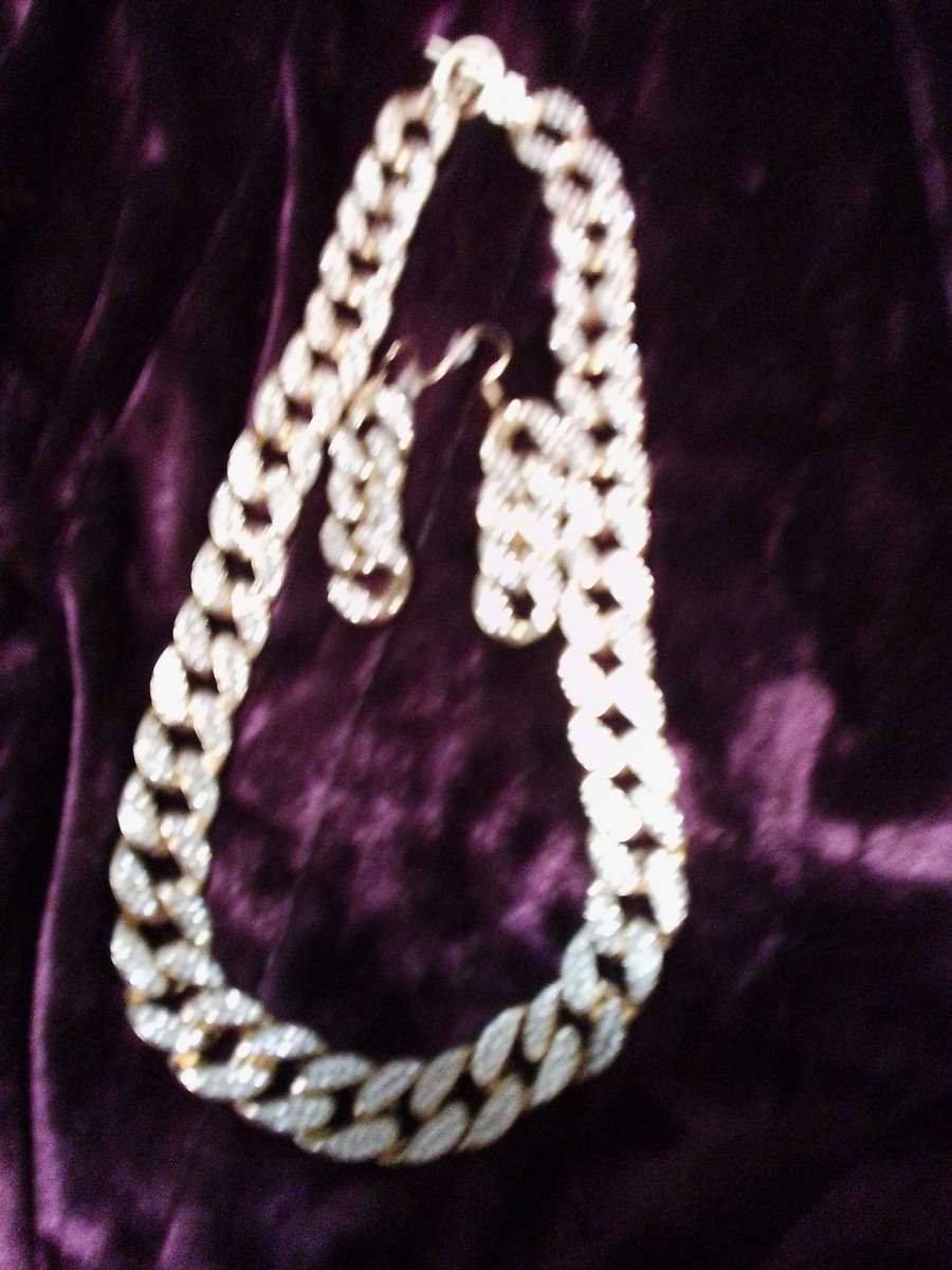 necklace and earrings costume jewelry