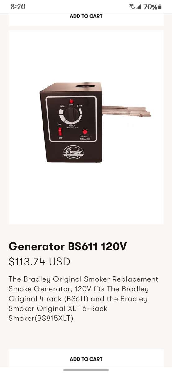 Bradley Smoker replacement smoker