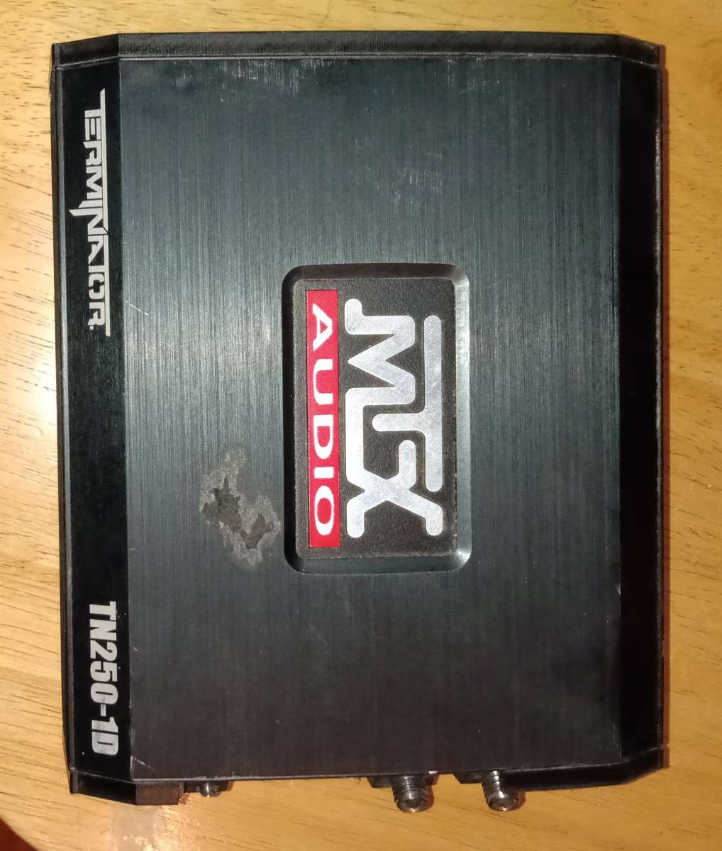 2 Terminator MXT Audio Subs in Box MXT 1200 Watt Amp