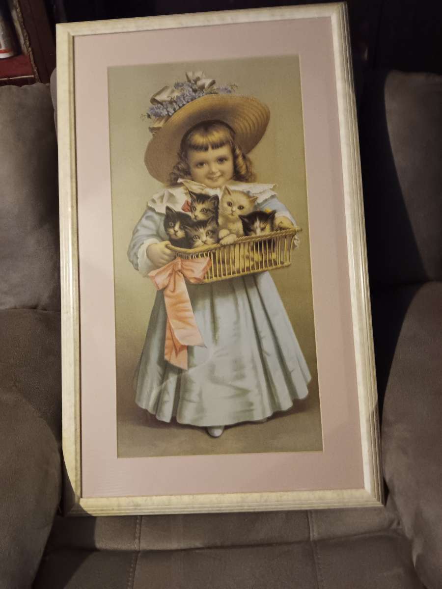 little girl with kitties pictures frames