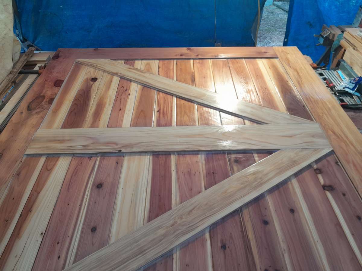 2 Redwood sliding barn doors 74x84 inches each other sizesto