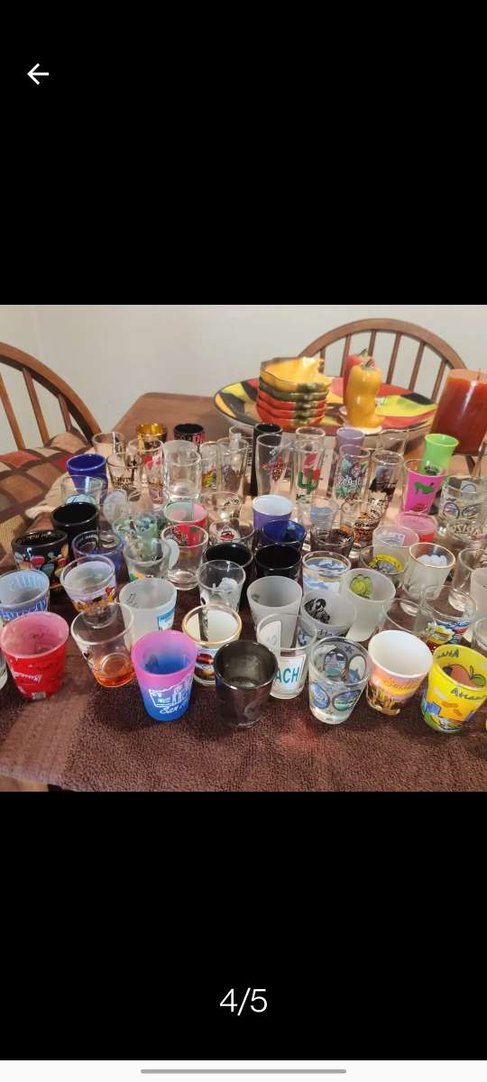 150 shot glasses collection various places
