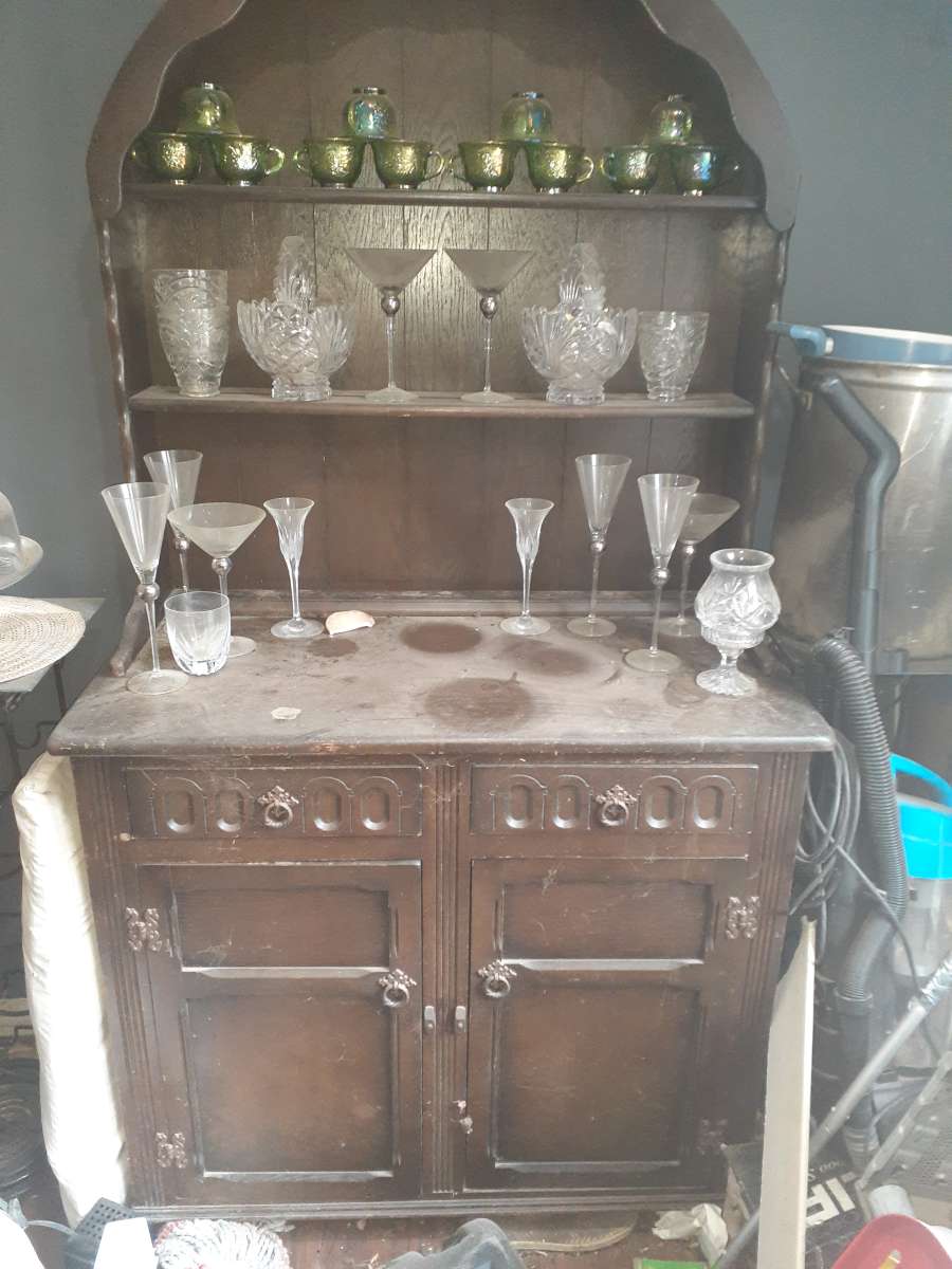 antique hand carved wooden China curio