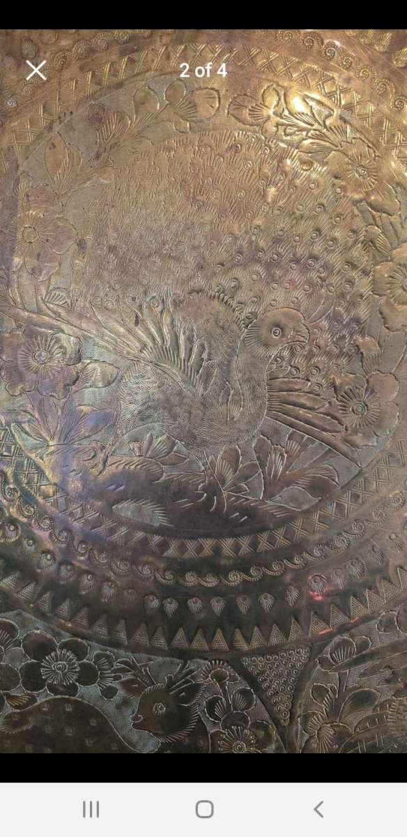 Vintage Brass Tray Tabletop