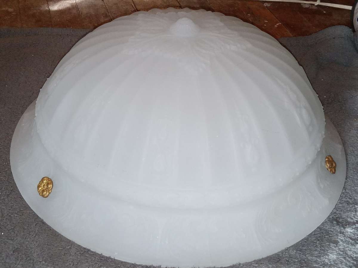 Antique fluted pendent bowl lights