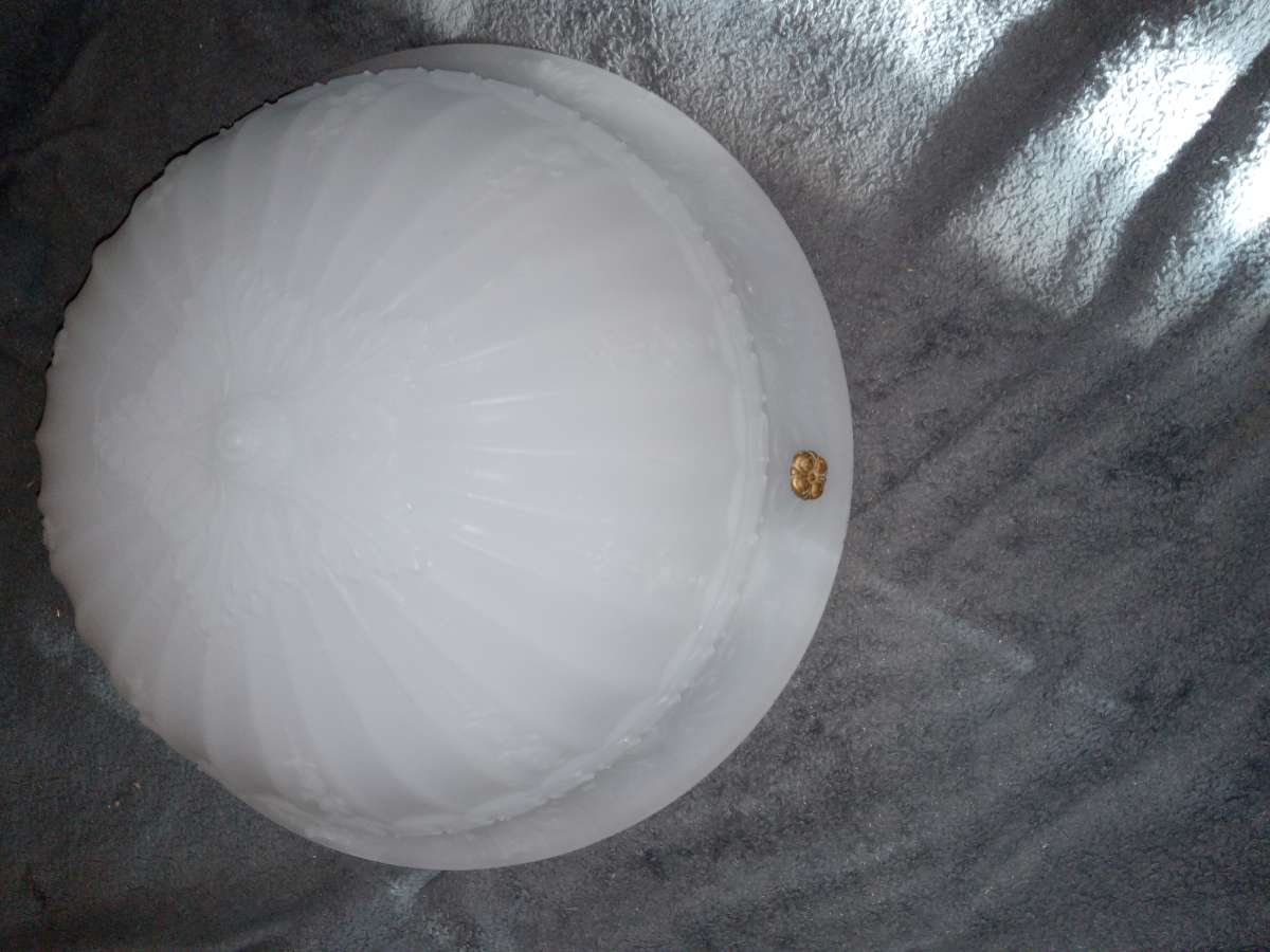 Antique fluted pendent bowl lights