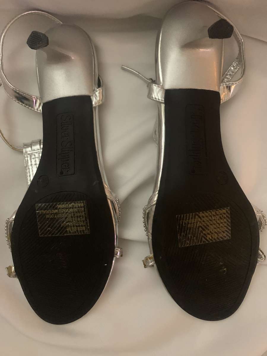 silver slipper heels