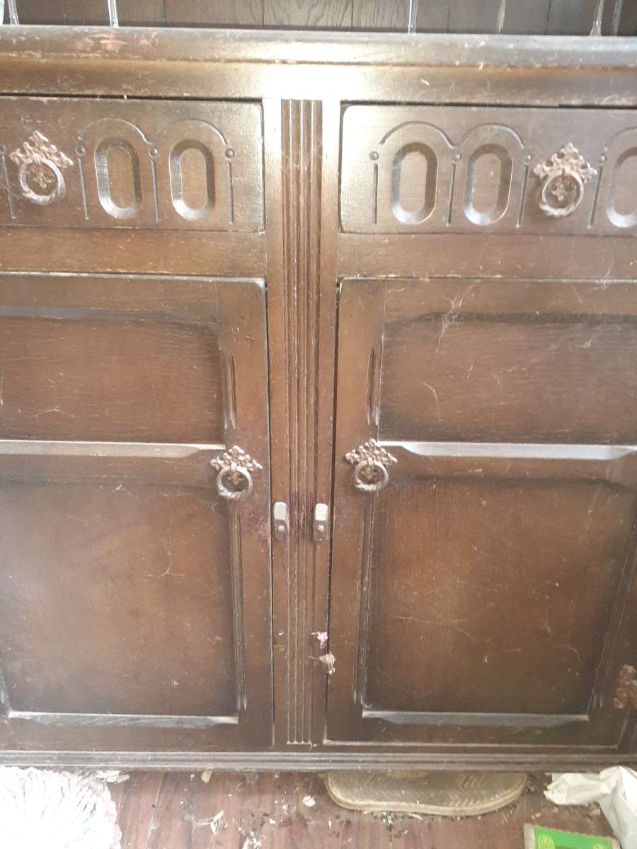 antique hand carved wooden China curio