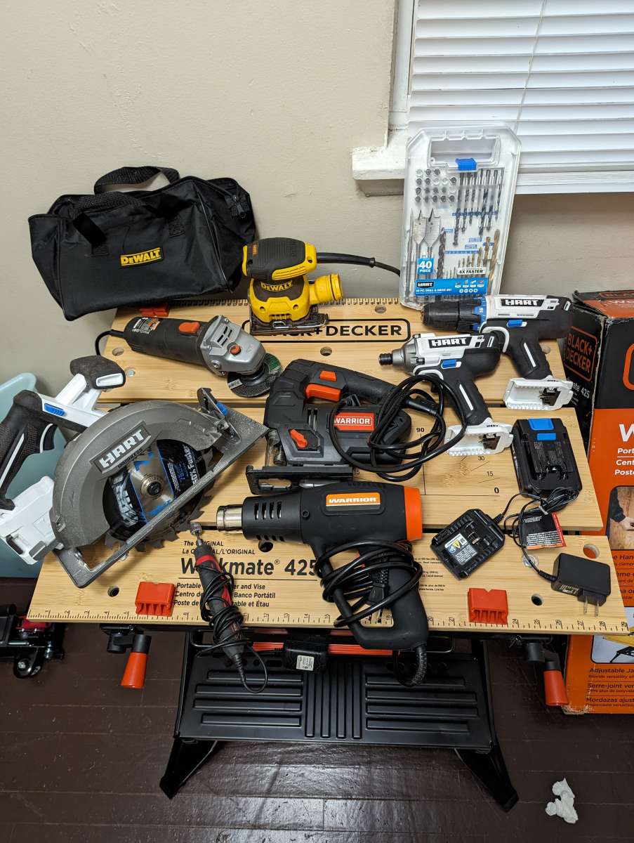 assortment of power tools