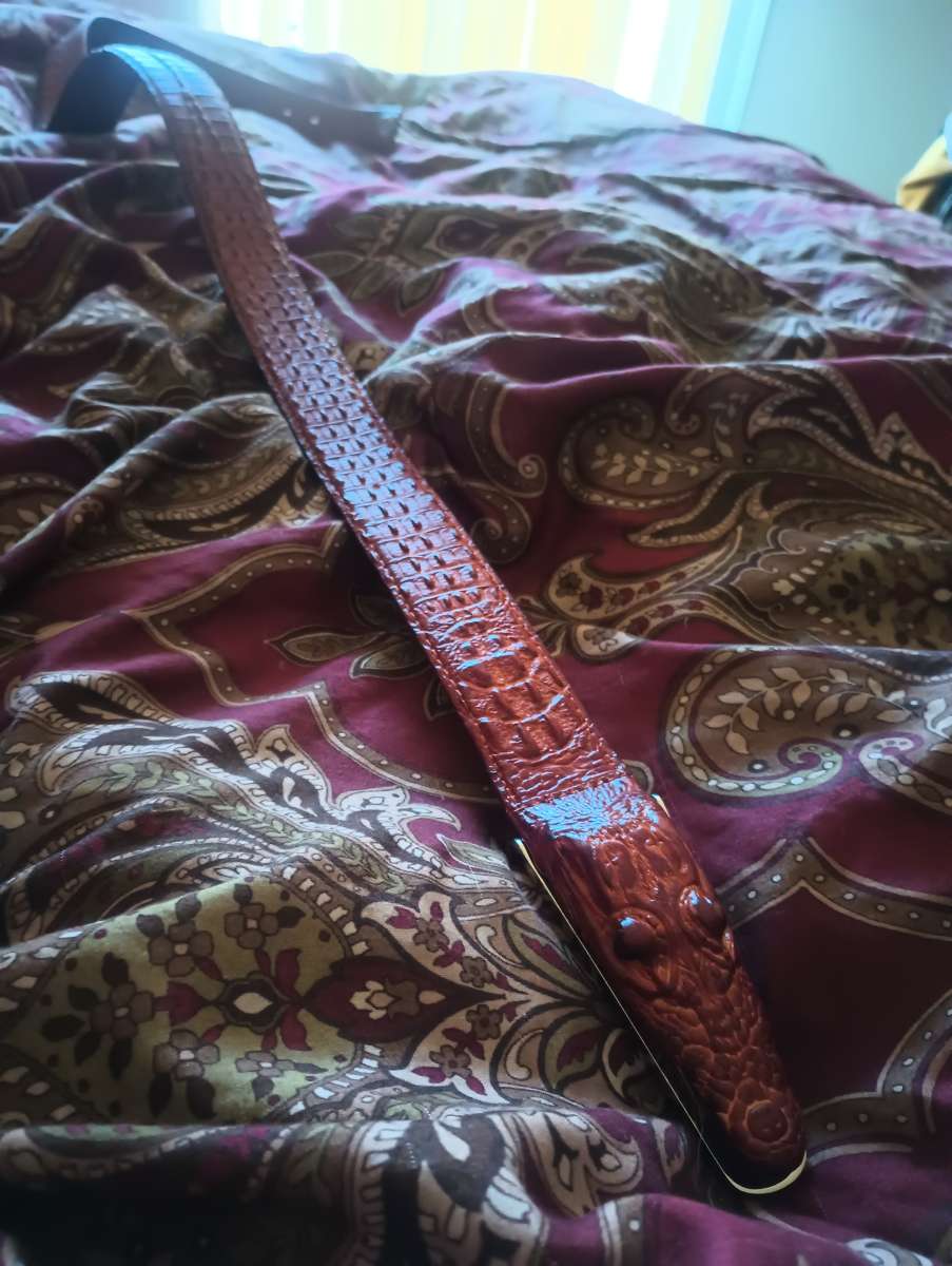 Brown Alligator belt for a man