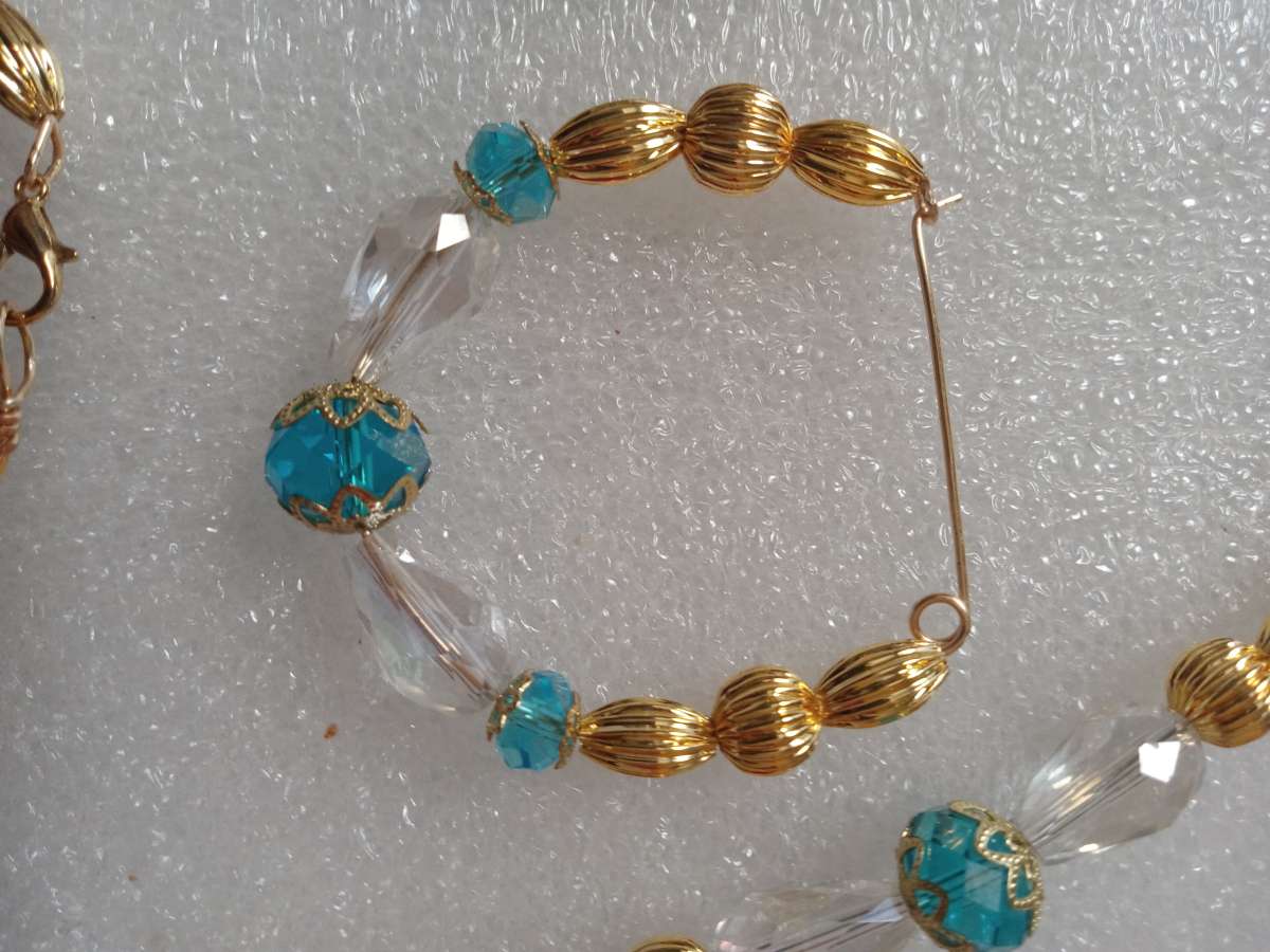 3PC Turquoise and Gold  is  Set